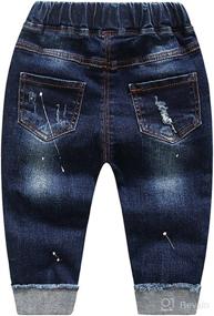 img 3 attached to 👶 KIDSCOOL SPACE Baby Girl Boy Jeans: Elastic Waist Ripped Denim Pants for Little Kids