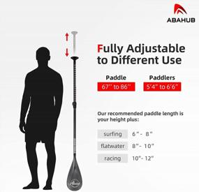 img 1 attached to Abahub Carbon Fiber SUP Paddles - Lightweight Stand-Up Paddle Oars With Adjustable 3-Section Shaft (67"-86") And Carrying Bag For Paddleboards