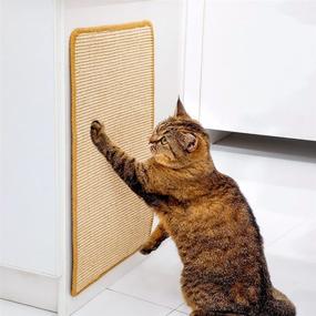 img 4 attached to 🐱 SnowTing Cat Scratcher Mat - Natural Sisal Anti-Slip Cat Scratch Pad, Indoor Cat Grinding Claws, Protecting Furniture, Carpets, Sofas - 11.8x15.7inch (Random Color)