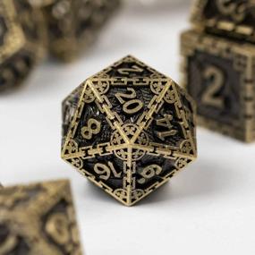 img 2 attached to 7PCS Metal DND Dice Set, Polyhedral Dungeons And Dragons Dice For Role Playing Games (Ancient Bronze)