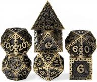 набор из 7 металлических костей dnd, полидедральных костей dungeons and dragons для ролевых игр (древний бронзовый) логотип