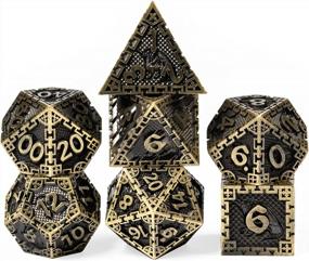 img 4 attached to Набор из 7 металлических костей DND, полидедральных костей Dungeons And Dragons для ролевых игр (древний бронзовый)