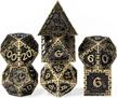 7pcs metal dnd dice set, polyhedral dungeons and dragons dice for role playing games (ancient bronze) logo