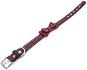 img 3 attached to Tangpan Pet Dog Comfortable Collar With Bow-Knot (Red Plaid,XSL)