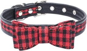 img 4 attached to Tangpan Pet Dog Comfortable Collar With Bow-Knot (Red Plaid,XSL)