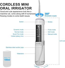 img 3 attached to 💦 Cordless Water Flosser for Teeth - Rechargeable Dental Oral Irrigator with 6 Modes, Powerful Water Teeth Cleaner Pick - Long Battery Life, IPX7 Waterproof