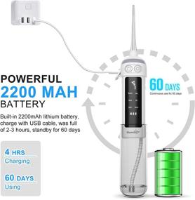 img 2 attached to 💦 Cordless Water Flosser for Teeth - Rechargeable Dental Oral Irrigator with 6 Modes, Powerful Water Teeth Cleaner Pick - Long Battery Life, IPX7 Waterproof