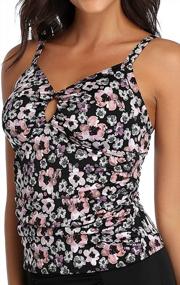 img 1 attached to Flattering Plus Size Tankini Top For Women With Tummy Control And Stylish Print