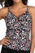flattering plus size tankini top for women with tummy control and stylish print logo