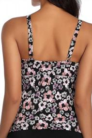 img 2 attached to Flattering Plus Size Tankini Top For Women With Tummy Control And Stylish Print