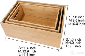 img 3 attached to Bamboo Storage Box Set Multi Purpose