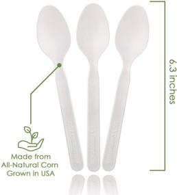 img 2 attached to 🌱 Ecovita 100% Compostable Spoons - 140 Large Disposable Utensils: Eco-Friendly, Durable, and Heat Resistant Alternative to Plastic Spoons with Convenient Tray