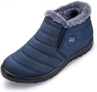 stay warm and dry in style: duoyangjiasha women's waterproof snow boots with fur lining logo