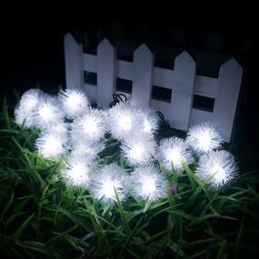 img 3 attached to Solar Powered Outdoor Waterproof LED String Lights, Smartyard Decorative Night Light For Garden, Patio, Camping Party Holiday Wedding (White Dandelion Ball)