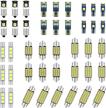 42-piece qoope led interior car light kit: white t10, ba9s, de3175, 6418, 6612f, 578 bulbs for map, dome, vanity, trunk, cargo, door, courtesy, and license plate lights - 12v compatible logo