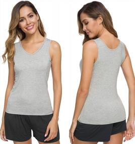img 2 attached to Xelky Women's 4-Pack V-Neck Tank Tops - Lightweight Sleeveless Shirts, Plain Undershirts with Stretch, Basic Wide Strap Tanks (S-XXL)