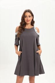 img 3 attached to Plus Size Summer Cotton Lace Dress With Pockets - Cold Sleeve Casual T Shirt Style For Women