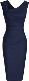 img 1 attached to Vintage Sleeveless Pencil Dress For Women: MUXXN'S Slim Retro 1950S Business Style