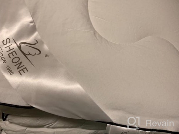 img 1 attached to Twin Size All-Season Comforter Bed Quilts With Corner Tabs - SHEONE Goose Down Comforter Alternative, 100% Cotton Cover For Summer And Winter Comfort review by Mike Hernandez