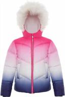 stay warm in style: rokka&rolla girls' puffer jacket with hooded faux fur for winter logo