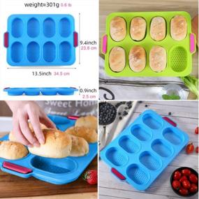 img 3 attached to KeepingcooX Basic 4 Pcs Nonstick Bakeware Set - Silicone Mini Baguette Baking Tray, Muffin Tray, Loaf Pan, Round Mould - Silicone Value Baking Trays Set