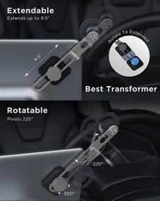 img 1 attached to 📱 Invisible Magnetic Phone Mount for Tesla Model 3/Y/X/S | Strong Magnet, Foldable & Extendable Arm | Free Rotation | Dashboard Screen Laptop Phone Holder