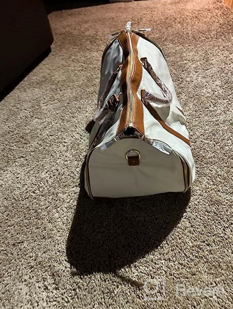 img 1 attached to Garment Bags For Travel, Convertible Carry On Garment Bag Large Duffle Bags For Women, 2 In 1 Hanging Suitcase Suit Water Resistant Duffel Travel Bags With Shoe Pouch, Beige review by Joseph Willis