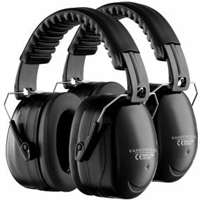 img 4 attached to Vanderfields Passive Noise Cancelling Earmuffs - Shooting Ear Protection For Safety Hearing - Adult Headphones Ideal For Lawn Mowing, DIY, And Construction - Midnight Black [Pack Of 2]