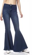step back in time with anna-kaci's high-waisted, bell-bottomed denim jeans for women logo