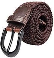 👨 stylish braided stretch elastic buckle leather men's accessories and belts: upgrade your wardrobe! logo