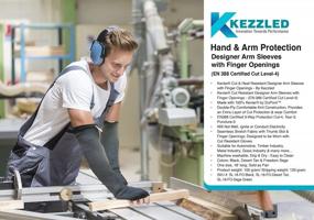 img 2 attached to Kezzled Protective Arm Sleeves – 4-Way Protection Kevlar Sleeves For Men And Women – Long Arm Sleeves With Fingers Opening – Anti-Heat And Cut-Resistant Sleeves For Welding, Cooking, Gardening