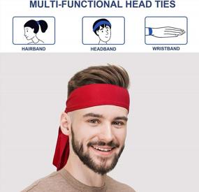 img 1 attached to Get Sporty With 6 Pack Head Tie Headbands - Ideal For Men, Women And Any Sport!