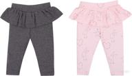 👶 lamaze baby girls' organic cotton peplum ruffle leggings, 2 pack: super combed and easy pull-on логотип