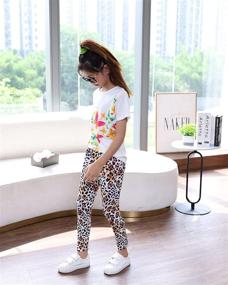 img 1 attached to ModaIoo Stretch Leggings Printed Length Girls' Clothing : Leggings