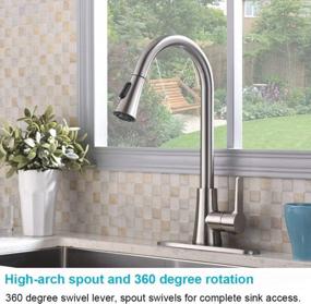 img 4 attached to Upgrade Your Kitchen With Valisy'S Elegant Satin Nickel Pull Down Faucet Set