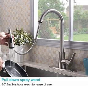 img 2 attached to Upgrade Your Kitchen With Valisy'S Elegant Satin Nickel Pull Down Faucet Set