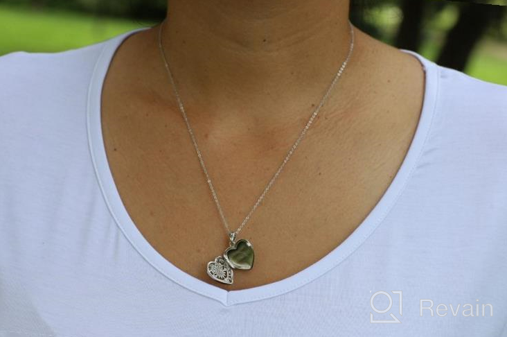 img 1 attached to 📸 Lovely 925 Sterling Silver Heart Locket Necklace - Holds 2 Pictures - For Men, Women, Girls, and Teens - Thoughtful Gift - 18''+2'' Extender review by Desiree Scott