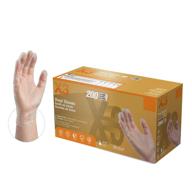 200 medium size x3 industrial clear vinyl gloves, latex-free, powder-free, disposable, food safe, 3 mil thickness, gpx3d44100-bx logo