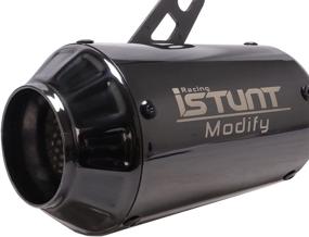 img 3 attached to 🏍️ Enhance Your Yamaha YZF-R3 YZF-R25 with ISTUNT Slip On Exhaust Muffler - Glossy Black (2015-2021)