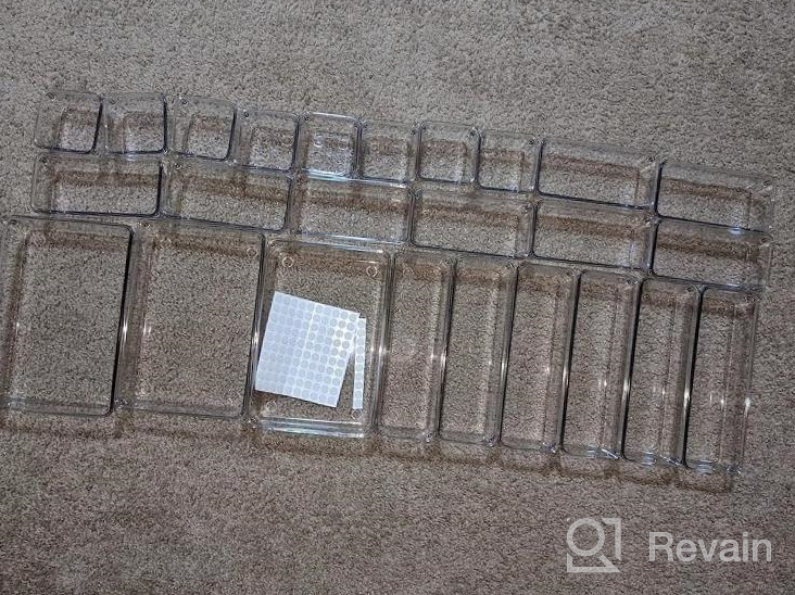 img 1 attached to 25-Piece Clear Plastic Drawer Organizers: Non-Slip Trays For Makeup, Jewelry, Office & More! review by Lyon Forrest