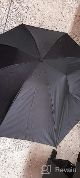 img 1 attached to Compact And Durable Teflon Coated Blue Travel Umbrella: Lightweight, Windproof, And Easy To Use For Men And Women review by Dinero Bentz