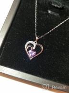 img 1 attached to Cranmadia Birthstone Necklace: A Stunning Sterling Silver CZ Heart Pendant for Christmas, Birthdays, and More! review by Dean Gomatham