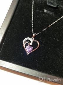 img 5 attached to Cranmadia Birthstone Necklace: A Stunning Sterling Silver CZ Heart Pendant for Christmas, Birthdays, and More!