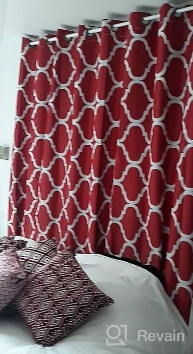 img 1 attached to Stylish Moroccan Inspired Blackout Curtains With Grommet Top For Living Room - 52 X 84 Inches, Red (1 Panel), By Melodieux review by Michael Murphy