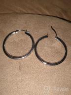 img 1 attached to 14K Real Gold Plated Chunky Hoop Earrings With Sterling Silver Post Hypoallergenic - Small, Medium & Large Sizes (15-70Mm) For Women By Milacolato review by Danielle Bates