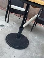 картинка 1 прикреплена к отзыву Heavy-Duty Prefilled Patio Umbrella Base By FRUITEAM - 22Lbs Assembly With 17.5" Round Weight Base And 2022 New Pole Holder For Market Table, Yard, Garden, Deck, And Porch от Rodney Bullock
