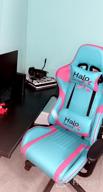 img 1 attached to JUMMICO Halo Series Racing And Gaming Chair - Specialty Ergonomic Design, Adjustable, Comfortable Swivel Computer Chair With Headrest And Lumbar Support In Blue And Plum Red review by Deonte Bates
