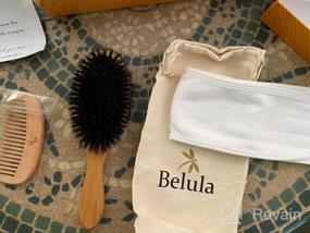 img 7 attached to Revitalize Fine Hair With Belula'S 100% Boar Bristle Brush Set – Includes Wooden Comb, Travel Bag And Spa Headband!