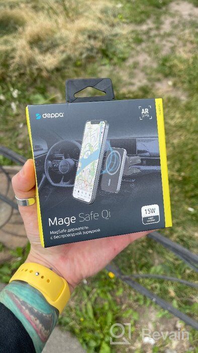 img 1 attached to Deppa Mage Safe Qi Magnetic Holder with Wireless Charging Black review by Iyhan Putra