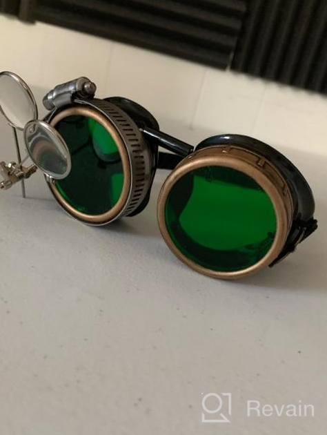 img 1 attached to Explore The World In Style With UMBRELLALABORATORY'S Steampunk Goggles Featuring Compass Design, Colored Lenses & Ocular Loupe review by Rachael Young
